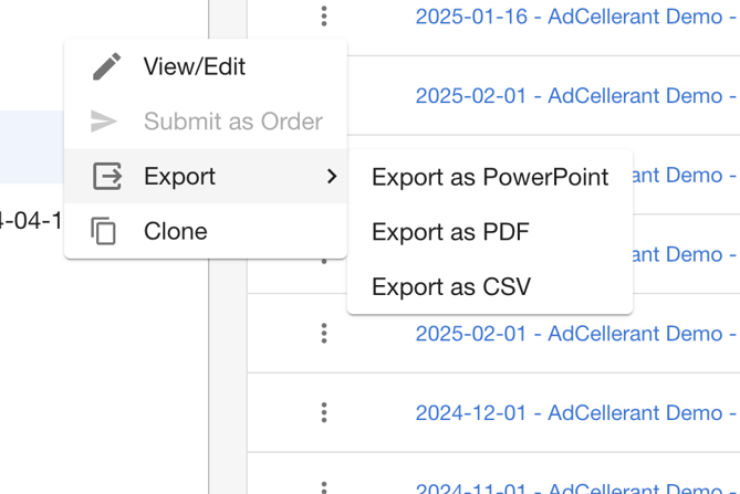 Exporting Proposals